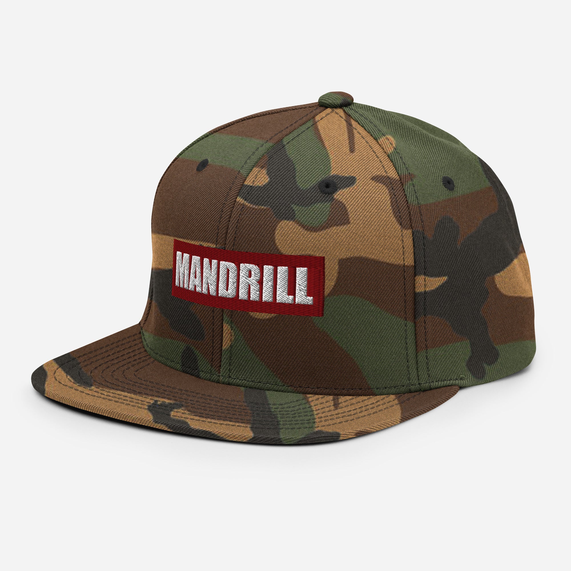 Mandrill Red Logo Camo Snapback Hat