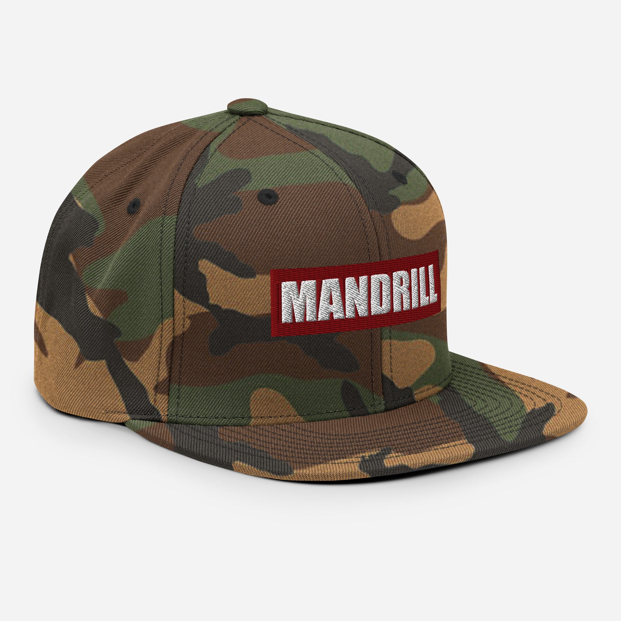 Mandrill Red Logo Camo Snapback Hat